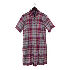 Alaskan Hardgear Duluth Trading Co Women's Plaid Short-Sleeved Shirt Dress Sz XL